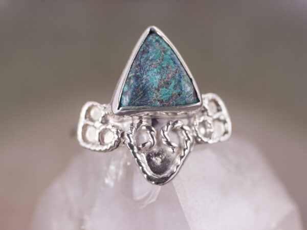 Chrysokoll Ornament Silberring